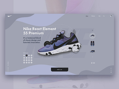 Concept for Nike design mainpage ui ux web webdesign website