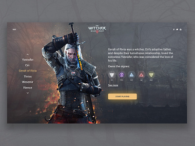 The Witcher 3: Wild Hunt concept. design mainpage ui uidesign uiux ux ux ui web webdesign website