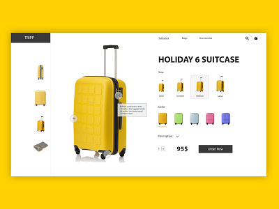 Suitcase shop product card design ui uidesign uiux ux ux ui web webdesign webdesigner website