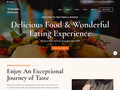 Trattoria's Website Restaurant Landing page