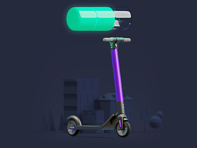 Scooters integration b3d blender blender3d citymobil illustration