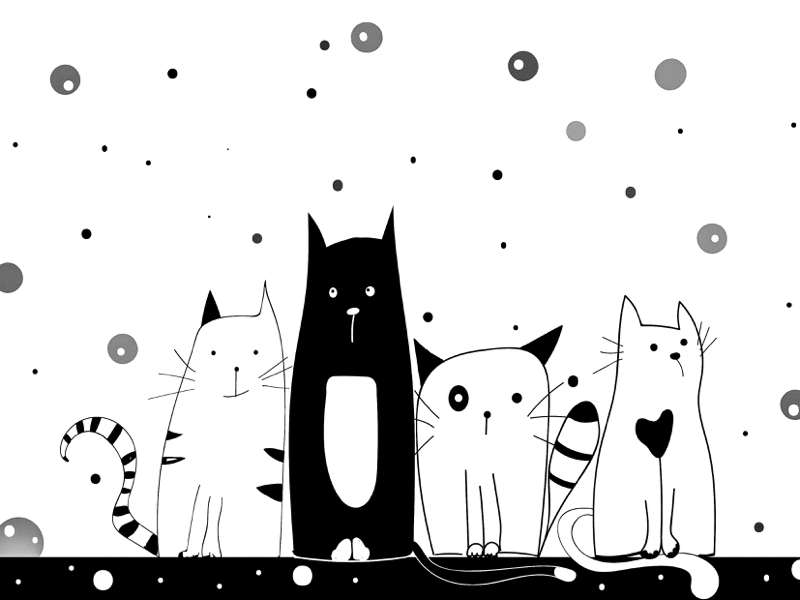 Kittens vector art vector artwork illustration design graphic design vector illustration adobe illustrator illustration black and white