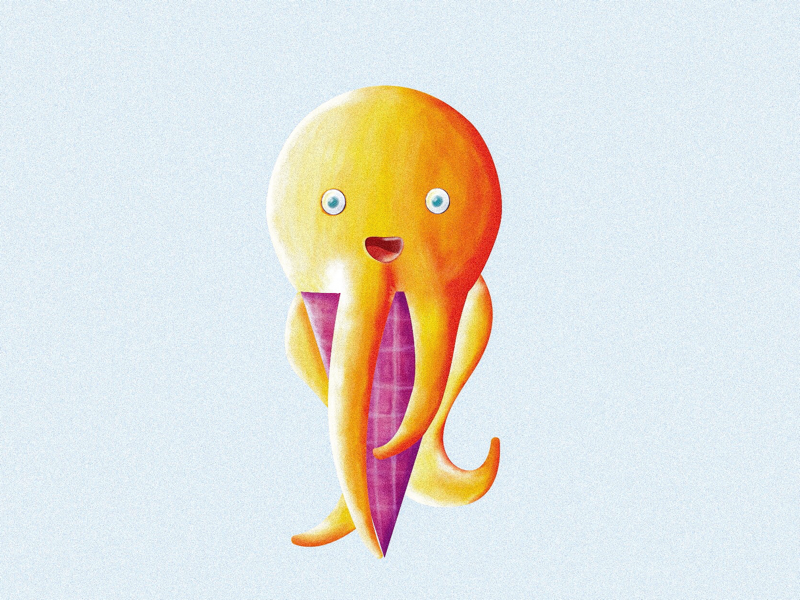 OctoIceCream illustration vector illustration vector artwork vector art illustration design graphic design adobe illustrator ice cream logo ice cream octopus