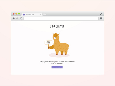 error 404 - website page alpaca animal character design flat illustration minimal shot vector web