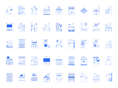 DiDay. Icons. branding clean embacy furniture icon icon set illustration illustrator minimal ui vector