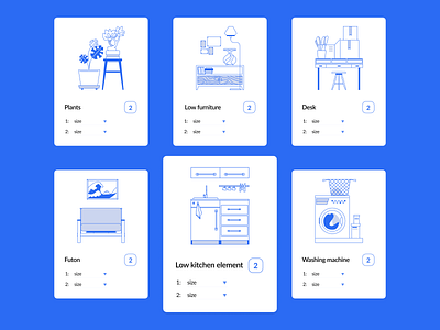 DiDay. Cards. cards clean design embacy firniture icon icon set illustration illustrator vector