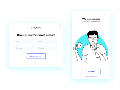 Registration From & Cookies. Branding & Website Design. PaymentX clean cookie cookies design embacy illustration illustrator landing landing page landingpage minimal register form registration registration form ui web website