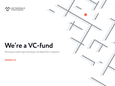 Main Screen. Metropolis Ventures. abstract clean design fintech illustration minimal vector venture web