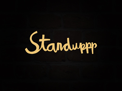 Standuppp branding comedy hand writen logo script standup standup comedy