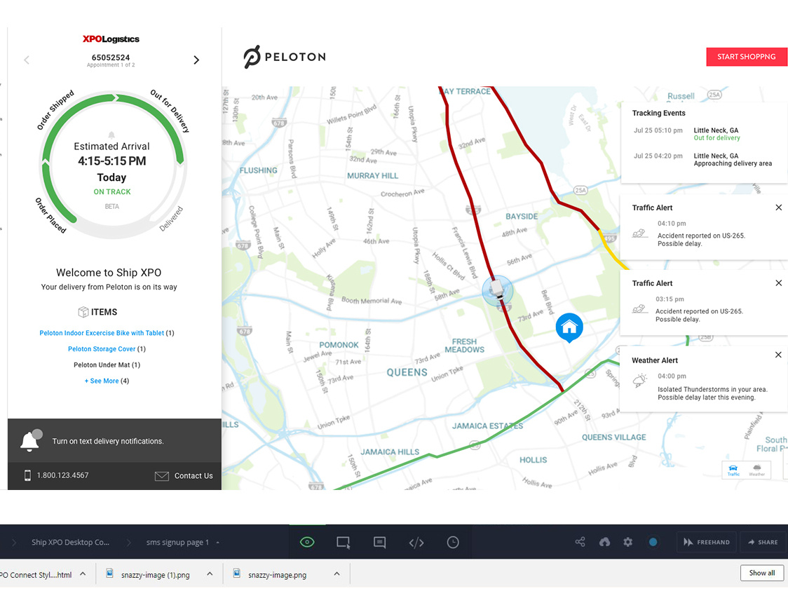 Xpo logistics peloton online delivery