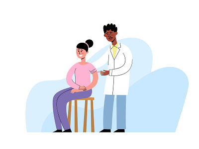 Doctor and patient. I need a vaccine! cartoon character concept art coronavirus covid19 flat illustration man medicine sick vaccine vector woman