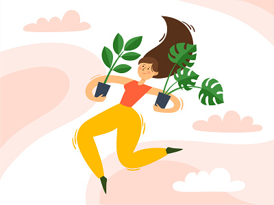 Plants Forever! cartoon character flat illustration plant vector