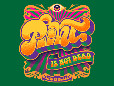 Print is Not Dead art contrast design freehand lettering illustration lettering psychedelic retro script type typography vector vintage