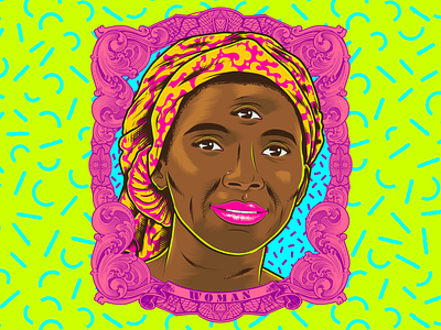 Woman african afro black color design illustration mulher negra pattern pop art portrait psychedelic woman