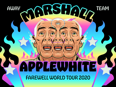 Farewell World Tour 2020 art color design illustration psychedelic retro type vector