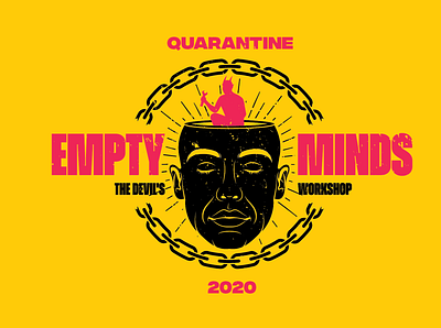 Empty Minds Badge art badge covid19 design illustration logo quaratine type vector