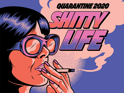 Quarantine 2020 art design illustration pop art psychedelic retro vector vintage