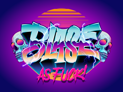 Blasé AF Tacky Chrome art chrome design eighties illustration lettering psychedelic retro tacky type typography vector vintage