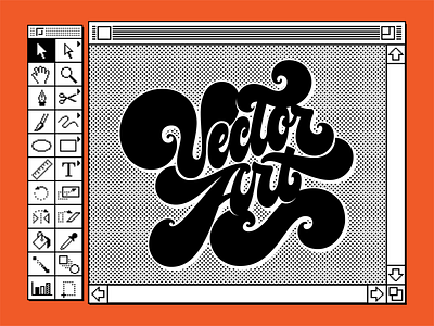 Vector Art Fat Script art design geek illustration lettering retro script type typography vector vintage
