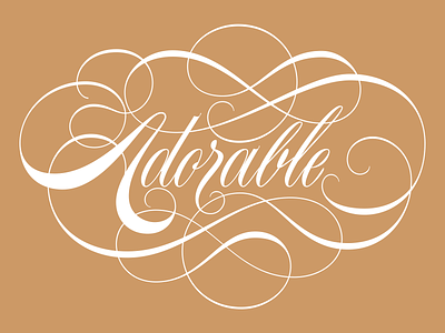Adorable Flourished Script art design filigree flourish lettering roundhand script spencerian swash swirl type typography vector