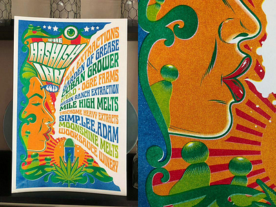 The Hashish Inn Poster art branding cannabis design hemp illustration poster print psychedelic risograph trippy vector
