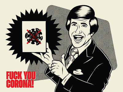 F U Corona art coronavirus design illustration psychedelic retro surrealism vector vintage