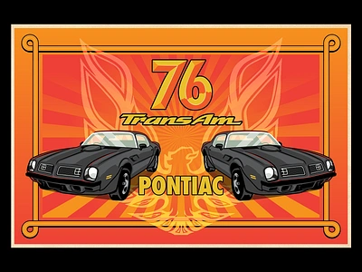 76 Pontiac Poster 70 70s 76 pontiac art car cool design illustration pontiac poster print retro seventies vector vintage