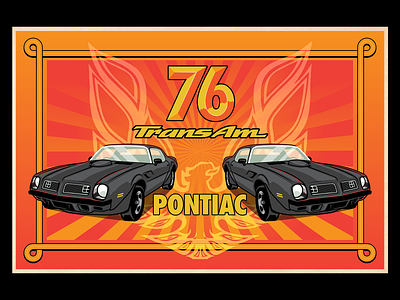 76 Pontiac Poster 70 70s 76 pontiac art car cool design illustration pontiac poster print retro seventies vector vintage