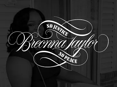 Breonna Taylor art design flourish lettering script spencerian type typography vector