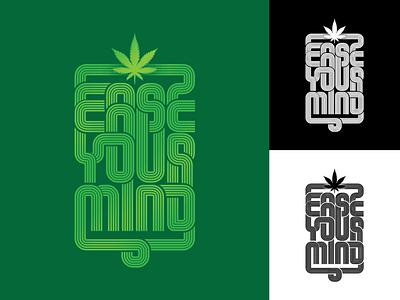 Ease Your Mind art branding cannabis design disco funky groove hemp illustration lettering logo logotype maconha marijuana psychedelic thc type typography vector