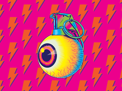 Eye Grenade art design digital art illustration psychedelic surrealism vector