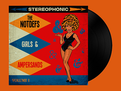 The Notdefs Album Cover album album cover art band cartoon design illustration lettering music music art pinup psychedelic retro surrealism type vector vintage vynil disc