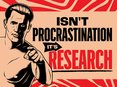 No Procrastination! art design digital art illustration retro vector vintage