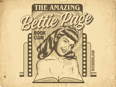 Bettie Page Book Club art bettie page design illustration pinup pinup girl retro surrealism vintage