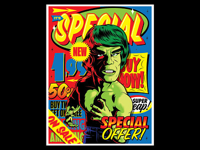 Retail Hulk poster art bizarre cartoon comics design illustration lettering pop art poster psychedelic retail retro surrealism typography varejo vector vintage weird