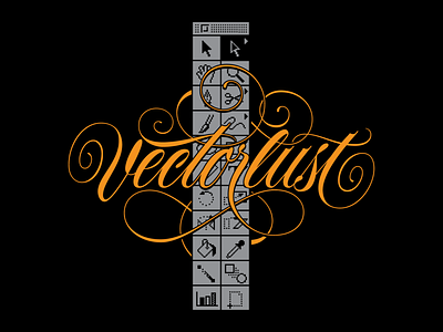 Vectorlust script art design flourish illustration lettering retro spencerian type typography vector vintage