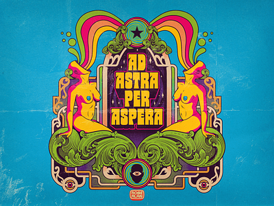 Ad Astra Per Aspera art color design illustration psychedelic retro surrealism type vector vintage