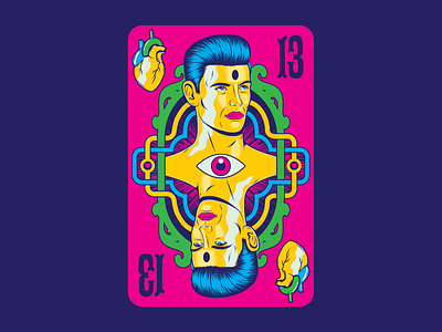 The King of Hearts art coração design heart illustration love playing card poker pop art psychedelic retro surrealism vintage