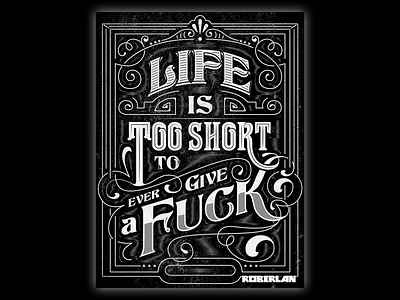 Life is too short... art black design poster poster art quote retro type typography vector victorian vintage wisdom