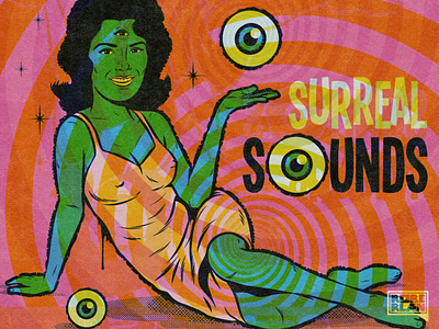 Surreal Sounds Vintage Album Cover album cover art design illustration music psychedelic retro surrealism vector vintage vintage album cover weird