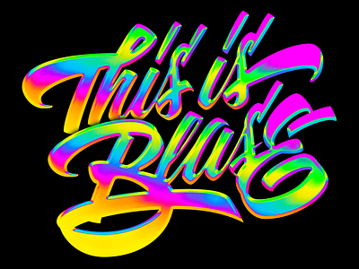 This is Blasé Chunky Logo branding color design holographic lettering logo psychedelic type typography vector