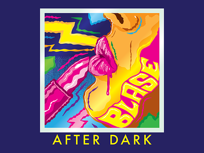 Blasé After Dark after dark color design eighties illustration kitsch lettering lipstick logo miami night psychedelic retro typography vector vintage
