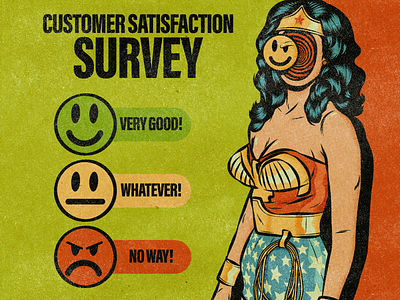 Customer Satisfaction Survey crazy customer halftone pop art retro satisfaction surrealism survey vintage weird
