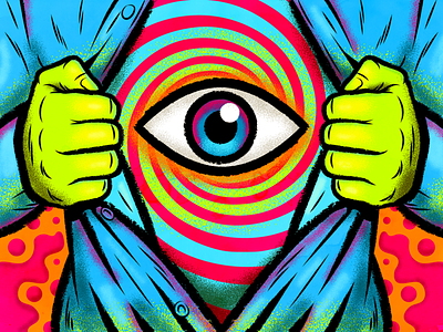 Super (Psychedelic) Vision cosmic design eye illustration mind psychedelic psychonaut retro surreal vector vintage weird