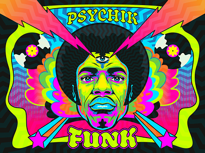 Psychik Funk design funk illustration music retro surrealism vector vintage