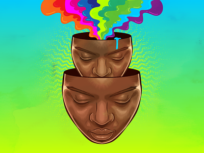Colorful Mind color colorful design illustration psychedelic surrealism vector