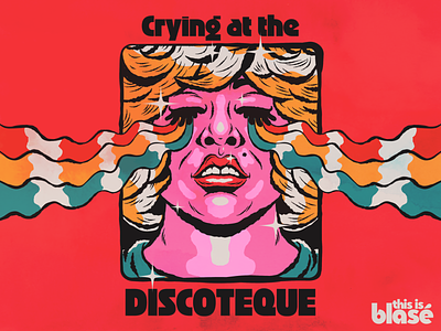 Crying at the Discoteque design disco funky illustration retro seventies vector vintage