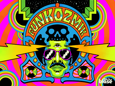 FUNKOZMIK cosmic design funk groove illustration music psychedelic retro vector vintage