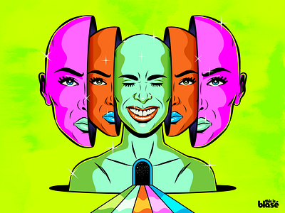 Rebirth design fantasy illustration pop art psychedelic surrealism trippy vector