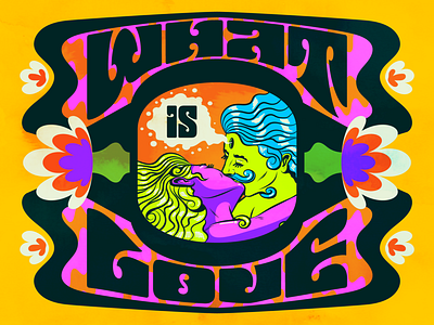 What is Love? design fantasy hippie illustration love popart psychedelic retro typography vector vintage